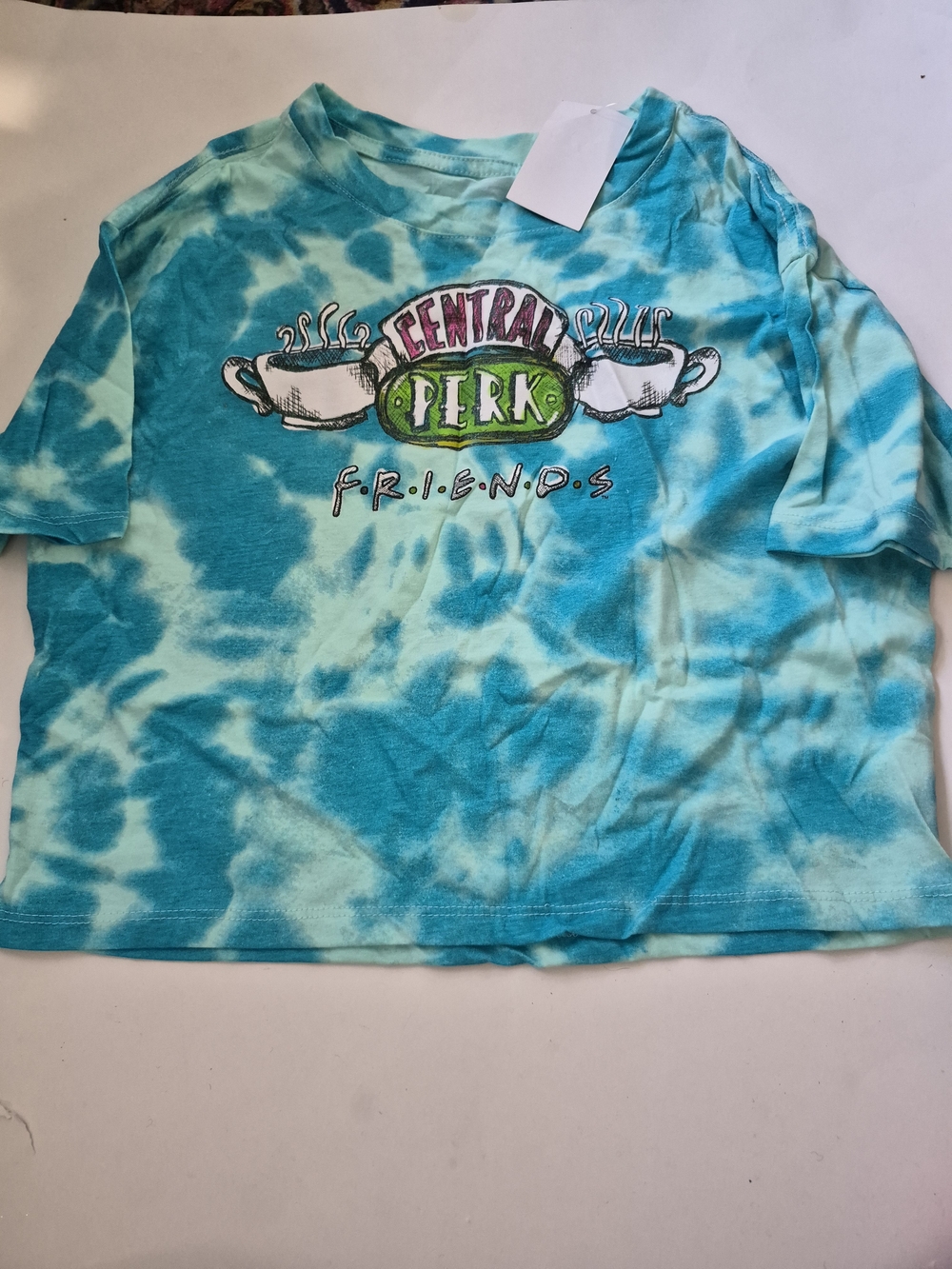 Friends Central Perk Tie-Dye Kids Tee - Teal Blue